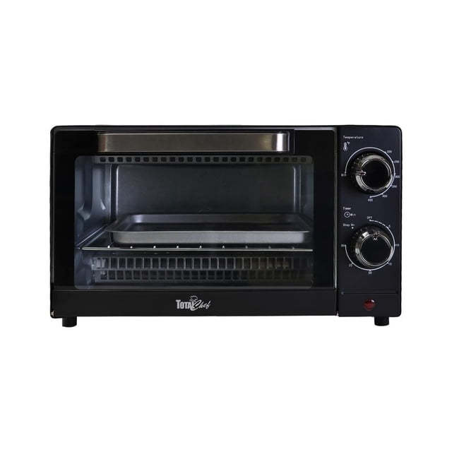 Total Chef 4-Slice Grille-pain avec minuterie et contrôle de température (1,000 Watts), four polyvalent pour le pain & Cuisson