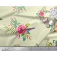thumbnail image 2 of Soimoi polyester Crepe Fabric Leaves & Anemone Flower Print Fabric by Yard 52 Inch Wide, 2 of 3