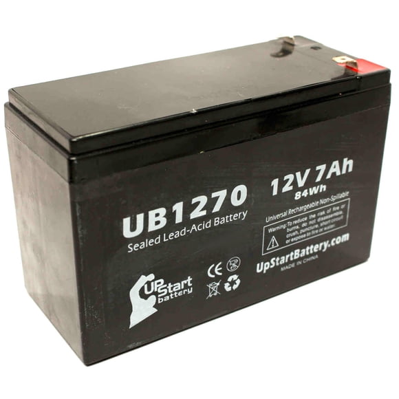 Dts 12V 6.5AH Battery Replacement - UB1270 Universal Sealed Lead Acid Battery (12V, 7Ah, 7000mAh, F1 Terminal, AGM, SLA) - Includes TWO F1 to F2 Terminal Adapters