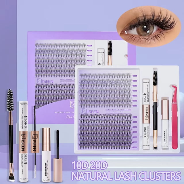 DIY Lash Extension Kit: Mixed Style Lash Clusters with Bond & Seal...