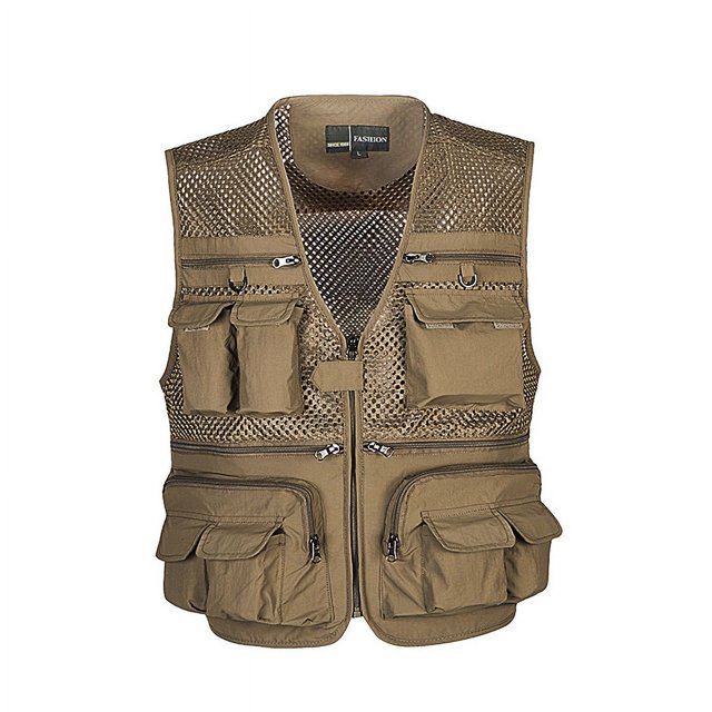 Mens Summer Outdoor Work Safari Fishing Travel Photo Vest with Pockets