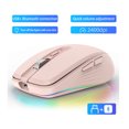 thumbnail image 4 of JOMAA Dual Mode Wireless Mouse, 2.4G & Bluetooth, 2400 DPI, RGB Backlight, USB-C Charging, White/Black/Pink, 4 of 8