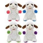 Multipet Plush Sitting Lamb Chop Dog Toy, Color Paws