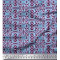 thumbnail image 1 of Soimoi Modal Satin Fabric Damask Ethnic Print Fabric by The Yard 42 Inch Wide, 1 of 3