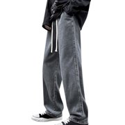 Men's Jeans Product Category - Men’s Spring and Autumn High Street Jeans Loose Straight Drawstring Casual Pants for Everyday Wear