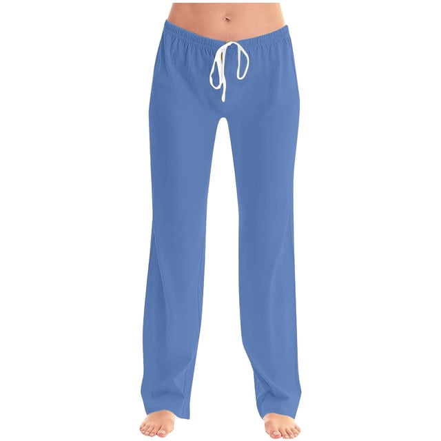 FAIWAD Pantalon de Pyjama Femme Décontracté Confortable Ample Pantalon de Maison Extensible à Cordon Bas de Pyjama Pantalon Tenue d'Intérieur