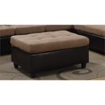thumbnail image 2 of Coaster Mallory Faux Leather Ottoman in Tan and Chocolate, 2 of 3