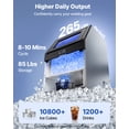 thumbnail image 2 of VEVOR Commercial Ice Maker Machine, 265 lbs/24h with 85 lbs Storage Capacity, Built-in/Freestanding/Under Counter, Stainless Steel Ice Maker with LED Display & Self-Cleaning, for Home, 2 of 9