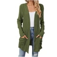 thumbnail image 1 of cfhntfmh Womens Casual Cardigan Ribbed Knit Open Front Long Cardigans Lounge Long Sleeve Sweater Outwear with Pockets, 1 of 4