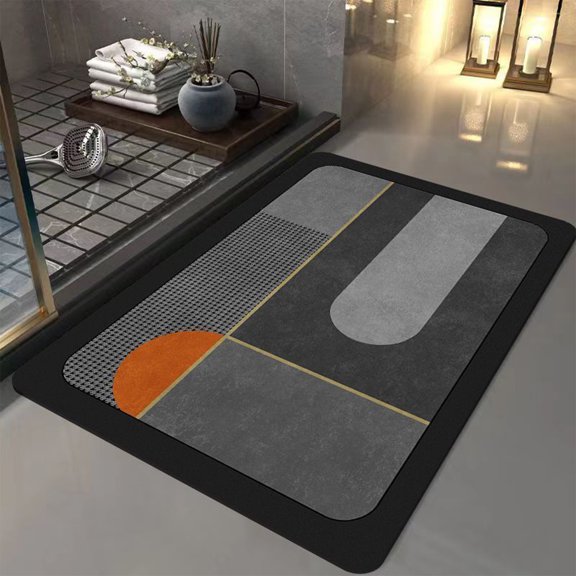 EGNMCR Tapis de Salle de Bain, Tapis pour Salon, Tapis de Cuisine Tapis de Diatomite pour Salle de Bain Tapis de Sol Absorbants d'Eau Tapis Antidérapants pour Entrée de Salle de Bain Tapis pour Évier Toilette Tapis de Sol à Séchage Rapide Moquette Moquette