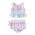thumbnail image 1 of MIASHUI Two Pieces Girls Bathing Suits Ruffles Flounce Printed Bikini Set Swimwear,Pink,18-24 Months, 1 of 3