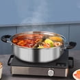 thumbnail image 4 of DOLITY Hot Pot with Divider Cooking Pot with Lid Two Flavor Soup Pot Hot Pot Cooker for 32cm, 4 of 9