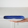 thumbnail image 2 of Rectangle Serving Plates Set - 9.5 Inch Large Rectangular Ceramic Dinner Pasta Dessert Dishes for Sushi Salad Appetizer - Oven Microwave Dishwasher Safe - Set of 4 - Vintage Blue, 2 of 8