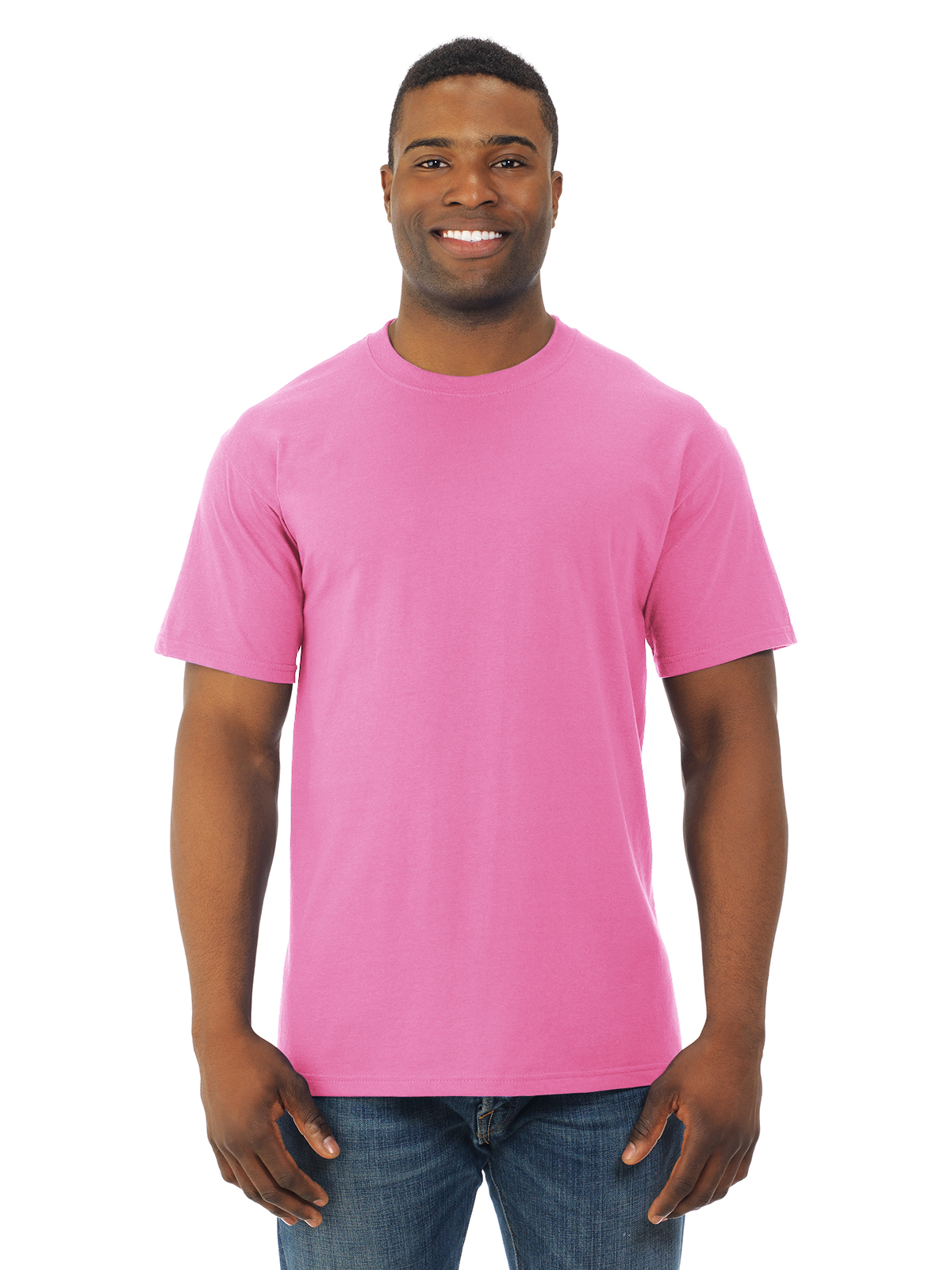 Fruit Of The Loom Mens HD Cotton Short Sleeve Crew T-Shirt, 2XL, Azalea