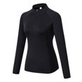 thumbnail image 1 of Femmes Entrainement à Glissière Chemises à Manches Longues Yoga Running Tops Quart Zip Pull-Over Exercice T-Shirts Rouge S, 1 of 11