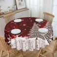 thumbnail image 4 of Nappe Sapin de Noël Flocon de Neige Ronde 60 x 60 Pouces Housse de Table Polyester Résistante aux Taches et aux Plis Nappe pour Cuisine Salle à Manger Café Fête, 4 of 6