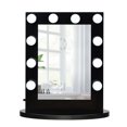 thumbnail image 2 of Gymax Wall Mounted Vanity Mirror Hollywood Makeup Dimmer Light Black, 2 of 10