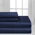 thumbnail image 2 of Oxford Collection 600 Thread Count Deep Pocket Egyptian Quality Cotton Solid Sheet Set (Twin, Navy), 2 of 3