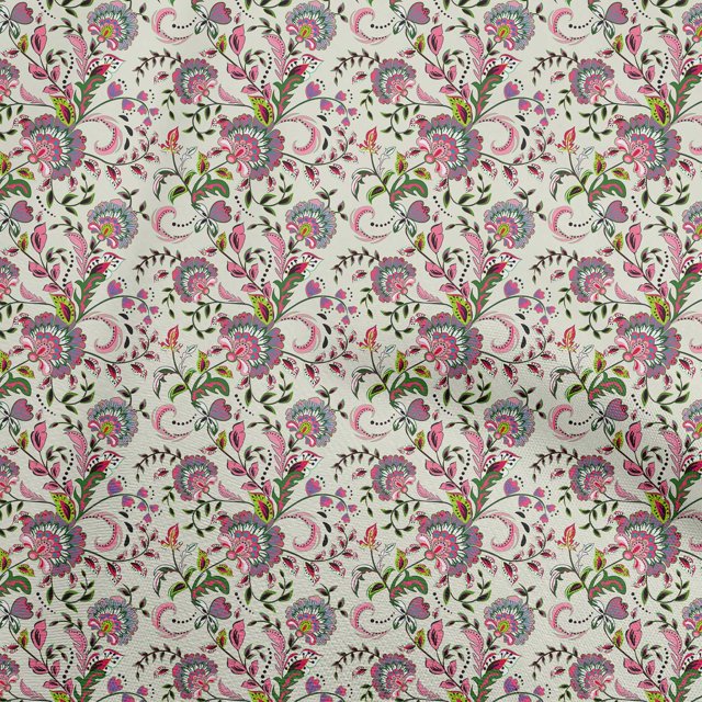 oneOone Polyester Spandex Light Green Fabric Asian Japanese Floral Sewing Craft Projects Fabric Prints By Yard 56 Inch Wide