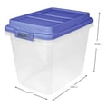 thumbnail image 2 of Hefty 6 Pack 32 Quart Hi-Rise Stackable Plastic Storage Bin with Lid, Blue, 2 of 6