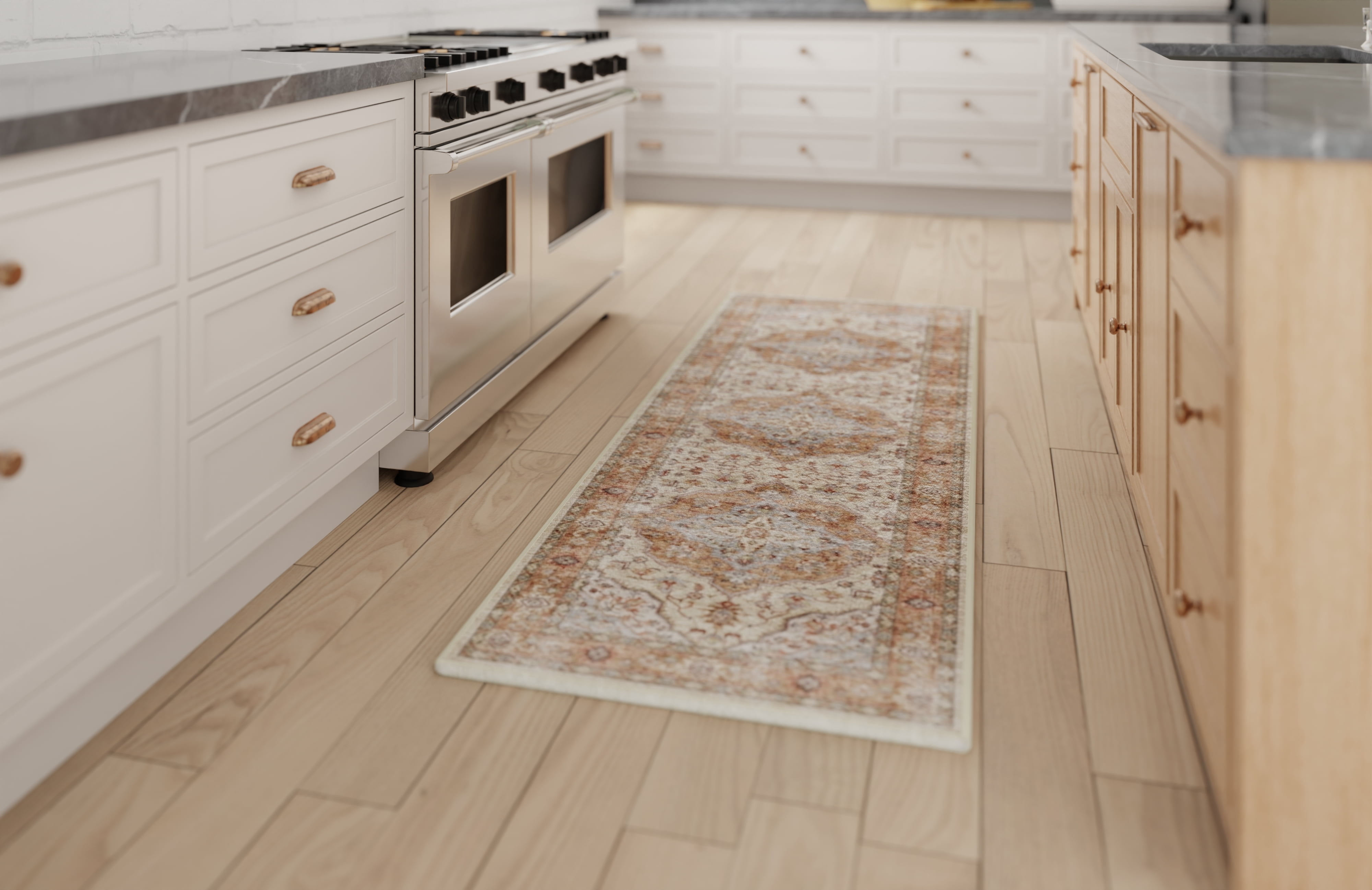 Mainstays Modern Contemporary Pattern Textured White, Machine Washable Accent Runner Mat 2X5, Ideal for Hallway, Bedroom, Kitchen, and Laundry Room