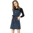 thumbnail image 1 of INSPIRE CHIC Robe Salopette en Denim Classique pour Femmes à Bretelles Ajustables, Coupe Trapèze, 1 of 6