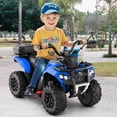thumbnail image 2 of Gymax 6V Kids Ride On ATV w/ Music & Spray Function USB Port Storage Box Toy Car Blue, 2 of 10