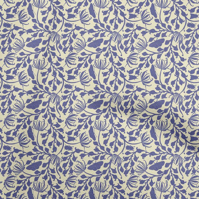 oneOone Viscose Jersey Dark Blue Fabric Asian Block Print Fabric For Sewing Printed Craft Fabric By The Yard 60 Inch Wide