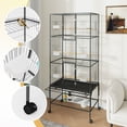 thumbnail image 4 of Bird Cage Walmart - Extra Large 69-Inch Metal Flight Cage with Rolling Stand, Slide-Out Tray & Storage Shelf - Spacious Home for Parakeets, Cockatiels, Conures, Lovebirds - Easy Assembly (Black), 4 of 6