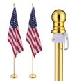 thumbnail image 1 of Yescom 2 Pack 8 Ft Sectional Indoor Flag Pole Kit Base Ball Aluminum 3x5 Ft US Flag, 1 of 11