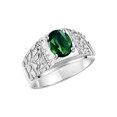 thumbnail image 4 of RYLOS Men's Rings Sterling Silver Designer Nugget Ring Oval 9X7MM Gemstone &  Diamonds  Green Sapphire Birthstone Rings For Man Size 10, 4 of 7