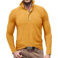 thumbnail image 2 of KIHOUT Chandails pour Hommes à Manches Longues Musclé Robuste Basique Blouse de Couleur Unie T-Shirt à Manches Longues Col Rond Blouses et Chemises YE/L2, 2 of 7