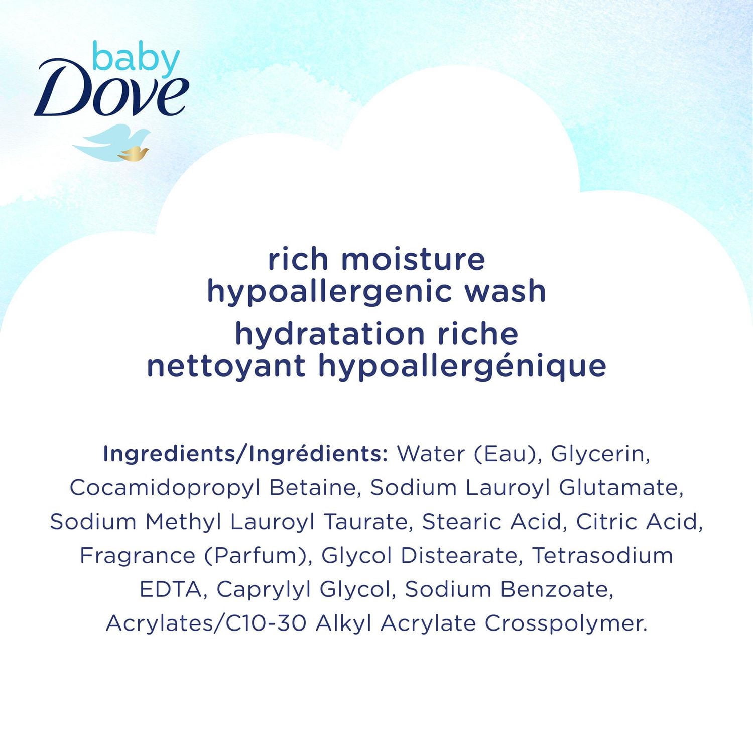 Baby Dove Hypoallergenic Wash Sensitive Skin Care Rich Moisture, 591 ml