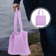 thumbnail image 2 of Sac Fourre-Tout pour Fille à Design Ajouré Sac Fourre-Tout Tricoté Mode Sac de Rangement pour Femme, 2 of 8