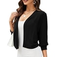 thumbnail image 2 of Erwazi Cardigans Courts pour Femmes Manches 3/4 Automne Tendance Ouvert Léger Cardigans Courts, 2 of 4