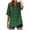 Green, variant on Women's Loose Button Down Shirts Trendy Summer Half Sleeve Tops V Neck Vintage Printed Blouse Plus Size Tees