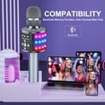 thumbnail image 3 of Intexca Bluetooth Karaoke Microphone, 4-in-1 Wireless Mic with LED Lights for Kids & Adults, 3 of 5