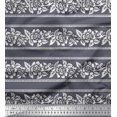thumbnail image 1 of Soimoi Satin Silk Fabric Leaves & Floral Block Print Sewing Fabric Yard 42 Inch Wide, 1 of 3