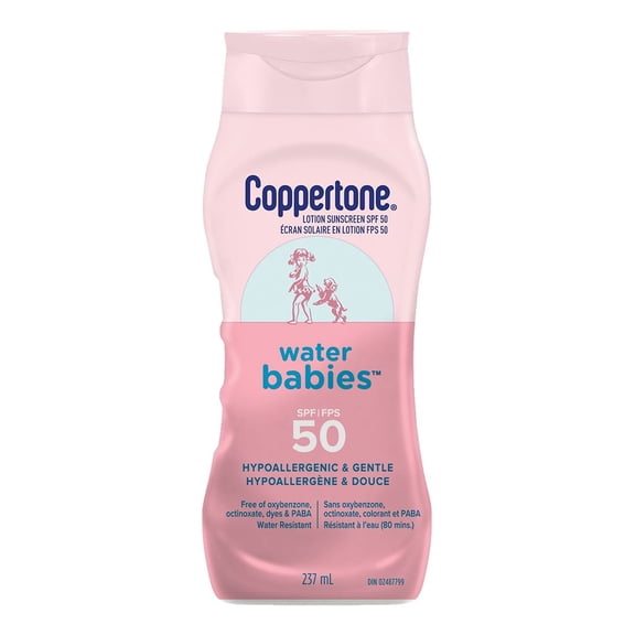 Coppertone Waterbabies Lotion Solaire pour Bébé FPS 50, Hypoallergénique, 237 mL