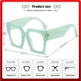 thumbnail image 2 of Glasses Fashion Oversized Blue Light Blocking Eyewear for Computer Screens with Big Square Frames for Work and Everyday Use, 2 of 6