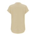 thumbnail image 5 of T-Shirts Femmes Plus Mode Décontractée Col en V Boutonné Manches Courtes avec Poches - Hontri, 5 of 5