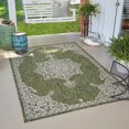 thumbnail image 1 of Unique Loom Collection Tapis de Sol Classique en Médaillon d'Intérieur/extérieur, 7 Pi x 10 Pi, Vert/ivoire, 1 of 2