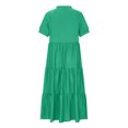 thumbnail image 4 of Robes Maxi pour Femmes 2023 avec Manches Décontractées Robe à Col Rond Manches Courtes Col Rabattu Femmes Uni Robe pour Femme Longues Robes Robe à Manches Courtes en Liquidation, 4 of 4