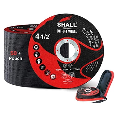 SHALL 50-Pack Cut Off Wheels 4 1/2 x 7/8 Inch, Cutting Wheel with Pouch for Angle Grinder, 4.5†Metal & Stainless Steel Fast Cutting Disc, Grinder Wheel for General Purpose Metal Cutting