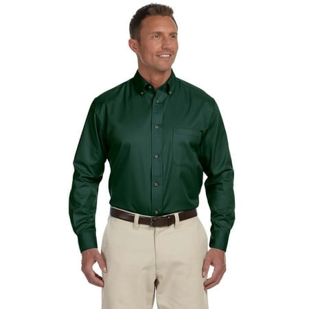 Harriton Chemise à Manches Longues en Sergé pour Hommes Easy blendTM avec Élimination des Taches