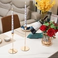 thumbnail image 1 of Printed Long Tapered Candles Set of 2 | 9.8 Inch Mixed Wax Pillar Candles In Green Orange Beige Blue Pink | Unscented Romantic Wedding Dinner Decor | Multipurpose Home Party Lighting, 1 of 6