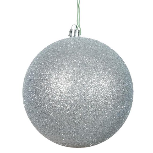 Vickerman N592507DG Boule à Capuchon Percée Pailletée Argentée, Ornement, 10 Po
