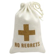 Darling Souvenir No Regrets Hangover Kit Bachelorette Party Favor First Aid Kit Bags for New Year, Christmas, Sports 4 x 6 Inch, 10 Pcs