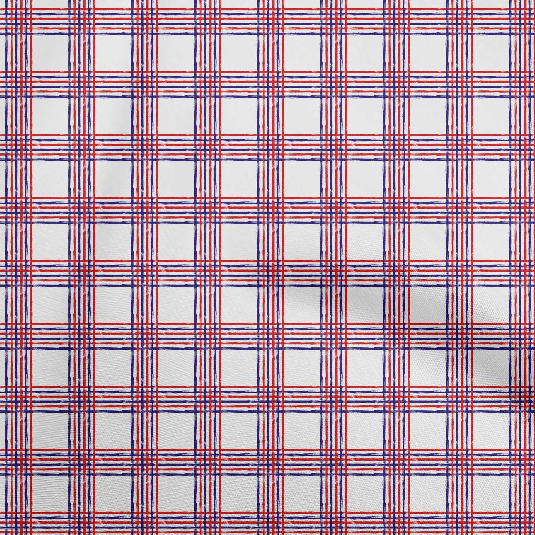 oneOone Rayon Red Fabric Check Dress Material Fabric Print Fabric By The Yard 56 Inch Wide