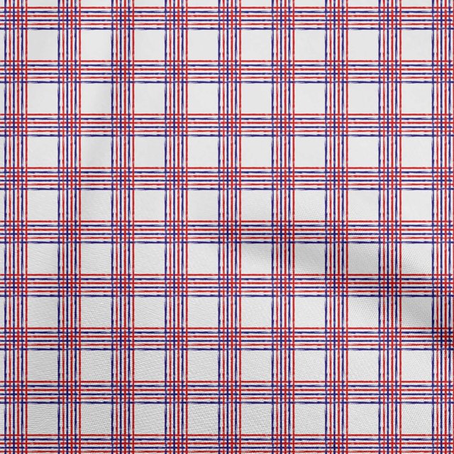 oneOone Rayon Red Fabric Check Dress Material Fabric Print Fabric By The Yard 56 Inch Wide